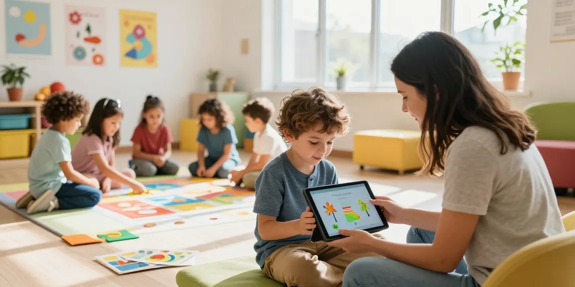 Children receiving executive functioning support autism Burlington in a bright, engaging therapy environment.